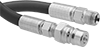 Extra-Flexible Abrasion-Resistant Hydraulic Hose with Quick-Disconnect Plug and Threaded Male Fitting