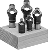 Fluteless Smooth-Finish Countersink Sets with Pilot for Screws