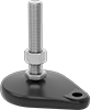 Stay-Put Swivel Leveling Mounts with Threaded Stud and Offset Hole