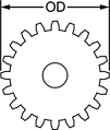 Measuring the pitch of a gear