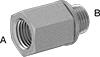 Catalog page for Compact Extreme-Pressure Steel Pipe Fitting Straight Adapter, 1/4 NPT Female x 1/4 BSPP Male