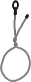 Image of Product. One Capped End with Eye. Front orientation. Twist Ties. Rubber-Covered Wire Core, Capped End, Eye End.