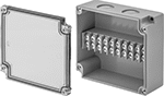 Image of Product. Center Terminal Block. Front orientation. Terminal Blocks. Clear-View Enclosure-Mounted Terminal Blocks, Center Terminal Block, Screw-Clamp-Terminal Wire Connection.
