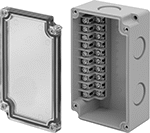 Image of Product. Side Terminal Block. Front orientation. Terminal Blocks. Clear-View Enclosure-Mounted Terminal Blocks, Side Terminal Block, Screw-Clamp-Terminal Wire Connection.