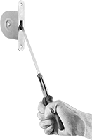 Image of ProductInUse. Use pliers to pull the spring’s load clip to attach an object.. Front orientation. Window Balancers. Side-Mount Window Balancers.