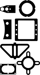 Image of Product. Front orientation. Made-to-Order Gaskets. Chemical-Resistant Viton® Fluoroelastomer Made-to-Order Gaskets.