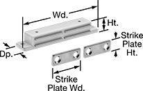 Image of Product. Front orientation. Contains Annotated. Magnetic Latches. Style 3.