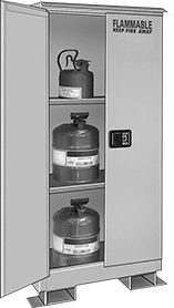 Image of ProductInUse. Front orientation. Cabinets. Outdoor Safety Cabinets for Flammables.