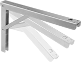Image of Product. Front orientation. Shelf Brackets. Multi-Position Heavy Duty Fold-Away Shelf Brackets.