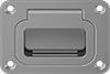 Unthreaded Through-Hole-Mount Recessed Folding Pull Handles with Mounting Plate