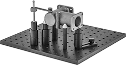 Image of ProductInUse. Front orientation. Coordinate Measuring Machine Plates and Fixtures. Fixturing for Parts Inspection.