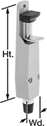 Image of Product. Front orientation. Contains Annotated. Door Holders. Foot-Operated Door-Mount Door Holders, Style 4.