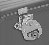 Image of ProductInUse. Front orientation. Draw Latches. Turn-to-Open Keyed Draw Locks.
