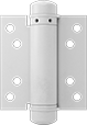 Image of Product. With Square Corners. Front orientation. Hinges. Entry Door Nonstandard Hole Pattern Spring Hinges, Square Corner.