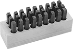 Image of Product. Front orientation. Stamps. Steel Stamp, Sold as Sets, Extra-Gentle Mark, For Hard Materials.