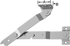Image of Product. Front orientation. Contains Annotated. Table Leg Hinges. Folding Table Leg Hinge Sets.
