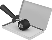Image of ProductInUse. Front orientation. Stencil Rollers. Stencil Roller Kits.