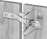 Image of ProductInUse. Front orientation. Gate Latches. Padlockable Gate Latches.