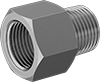 Image of Product. Female x Male Hex Body. Front orientation. Pipe and Fittings. Low-Pressure Brass and Bronze Threaded Pipe Fittings, Straight Adapters, Threaded Fitting Connection, Female, Male, Hex Body.