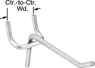 Image of Product. Front orientation. Contains Annotated. Pegboard Hooks. Pegboard Hooks, Style A.
