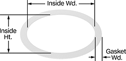 Image of Product. Front orientation. Contains Annotated. Boiler Gaskets. High-Temperature Rubber-Coated Fiberglass Boiler Gaskets.