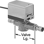 Image of Product. Front orientation. Contains Annotated. Motor-Actuated On/Off Valves. Motor-Actuated Solder-Socket On/Off Valves.