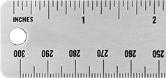 Image of Product. Front orientation. ZoomedIn view. Rulers. Rulers, Stainless Steel with Antislip Backing.