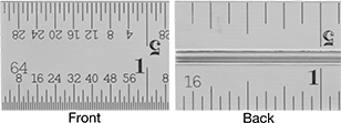 Image of Product. Inch. Front orientation. ZoomedIn view. Contains Annotated, MultipleImages. Combination Square Blades. Starrett High-Accuracy Combination Square Blades, 4/32" Numeric Graduations.