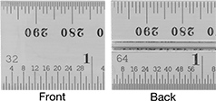 Image of Product. Inch/Metric. Front orientation. ZoomedIn view. Contains Annotated, MultipleImages. Squares. Starrett High-Accuracy Combination Squares, Blades with Square Head with Built-In Level and Scriber, Inch, Metric, 4/32" Numeric Graduations - 2, 10 mm Numeric Graduations.