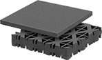 Image of Product. Front orientation. Vibration-Damping Pads. UV-Resistant Vibration-Damping Pad Sets, Square, Neoprene.