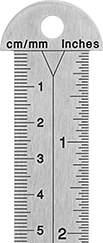 Image of Product. Front orientation. ZoomedIn view. Rulers. Vertical Rulers, Corrosion-Resistant Stainless Steel with Easy-Align Hook End.