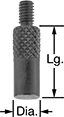 Image of Product. Front orientation. Contains Annotated. Variance Indicator Contact Points. Contact Points for Plunger Variance Indicators, Flat Contact Points.