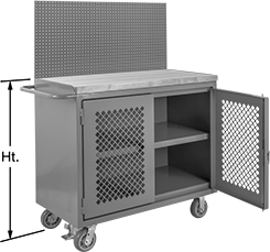 Image of Product. Style G (Shown with Optional Pegboard). Front orientation. Contains Annotated. Workbenches. Large-Capacity Cabinet Workbenches, Style G.