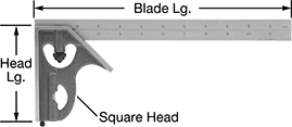 Image of Product. Front orientation. Contains Annotated. Squares. High-Accuracy Combination Squares, Blades with Square Head with Built-In Level and Scriber.