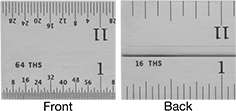 Image of Product. Front orientation. ZoomedIn view. Contains Annotated, MultipleImages. Squares. Scratch-Resistant High-Accuracy Combination Squares, Blades with Square Head with Built-In Level and Scriber, Inch.