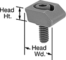 Image of Product. Front orientation. Contains Annotated. Low-Profile Fixture Clamps.