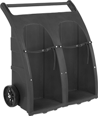 Image of Product. Front orientation. Cylinder Trucks. Plastic Side-by-Side Double-Cylinder Trucks.