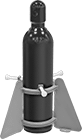 Image of Product. Front orientation. Cylinder Racks. Tabletop-Mount Cylinder Racks, Steel, Set Screw.