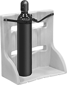 Image of Product. Front orientation. Cylinder Racks. Wall-Mount Cylinder Racks, Plastic, Strap.