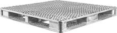 Image of Product. Front orientation. Pallets. Food and Beverage Plastic Pallets, Vented Surface.
