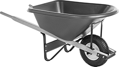 Image of Product. Front orientation. Wheelbarrows. Style A.