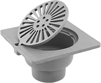 Image of Product. Front orientation. Floor Drains. Iron Floor Drains, Style D.