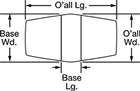 Image of Attribute. Front orientation. Contains Annotated. Adhesive-Back Protective Feet, Rectangular Base.