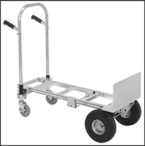 Image of Product. (C) In Platform Truck Position. Front orientation. Contains Border. Hand Trucks. Convertible Platform/Hand Trucks, Aluminum Frame, Style C.