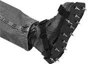 Image of ProductInUse. Front orientation. Spiked Shoe Covers.