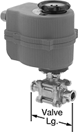 Image of Product. Assembled View. Front orientation. Contains Annotated. Motor-Actuated On/Off Valves. Motor-Actuated On/Off Valves for Food and Beverage Environments.