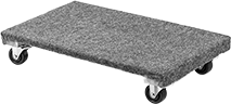 Image of Product. Front orientation. Dollies. Solid-Platform Wood Dollies, Solid Carpeted-Platform—Flush.