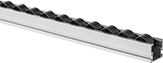 Image of Product. Front orientation. Conveyor Rails. Clamp-On Framing and Fittings .