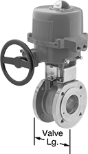 Image of Product. Front orientation. Contains Annotated. Motor-Actuated On/Off Valves. Flanged Motor-Actuated On/Off Valves for Chemicals.
