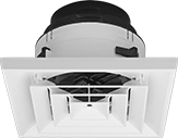 Image of Product. Front orientation. Diffusers. Ready-to-Connect Ceiling Diffusers, Square Diffuser.
